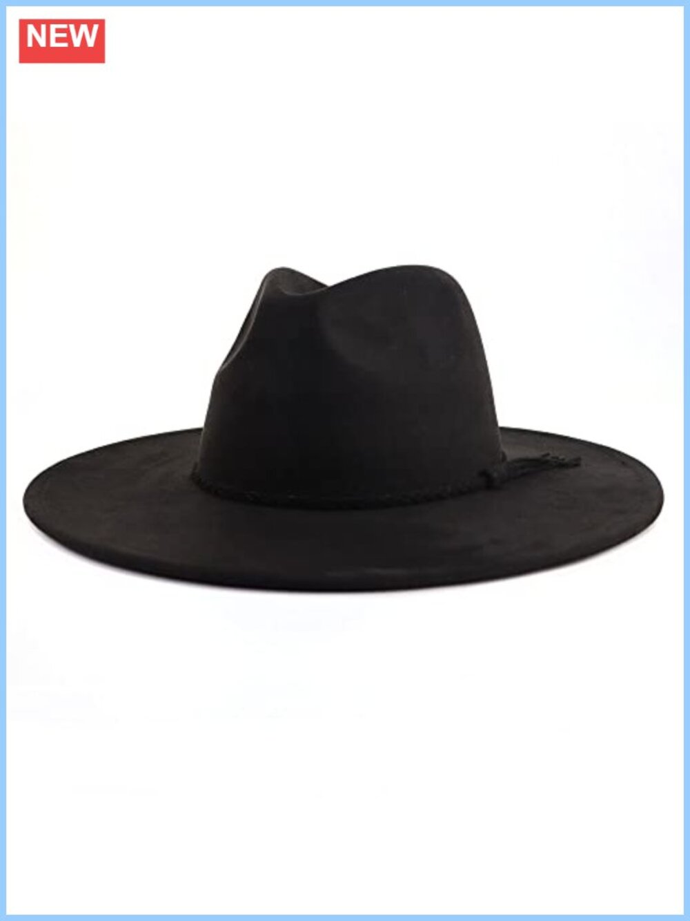 Wide Brim Suede Fedora Hat Western Panama Rancher Adjustable